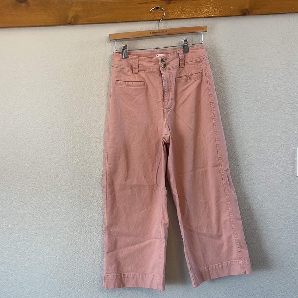 A New Day Pant Wide Leg Cropped Pink size 4 - Picture 3 of 12